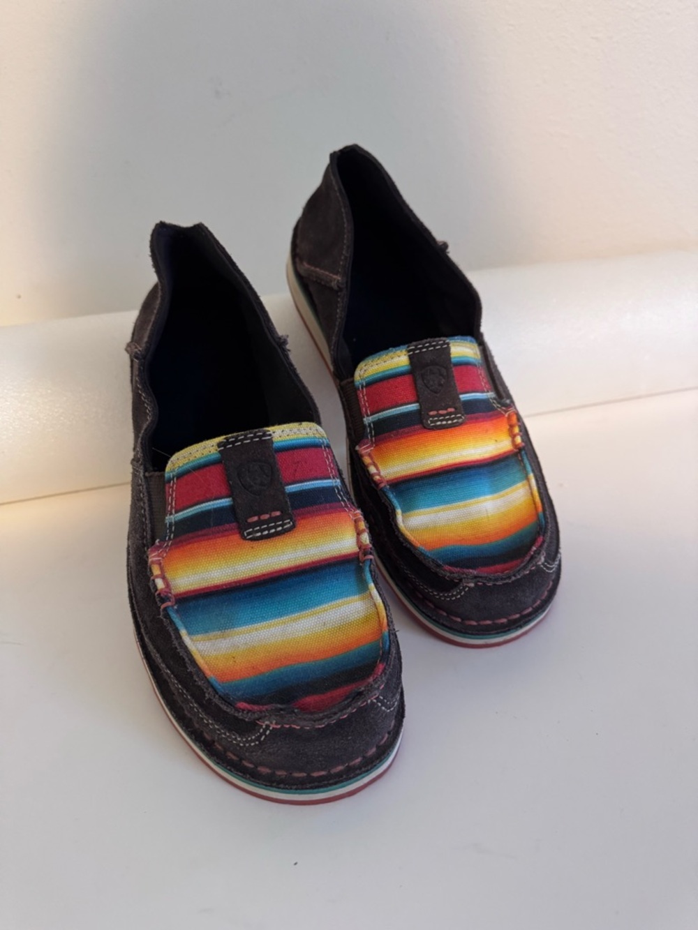 Ariat Cruiser Slip On Moccasins Suede Serape Blanket Print Shoes Women's 8.5